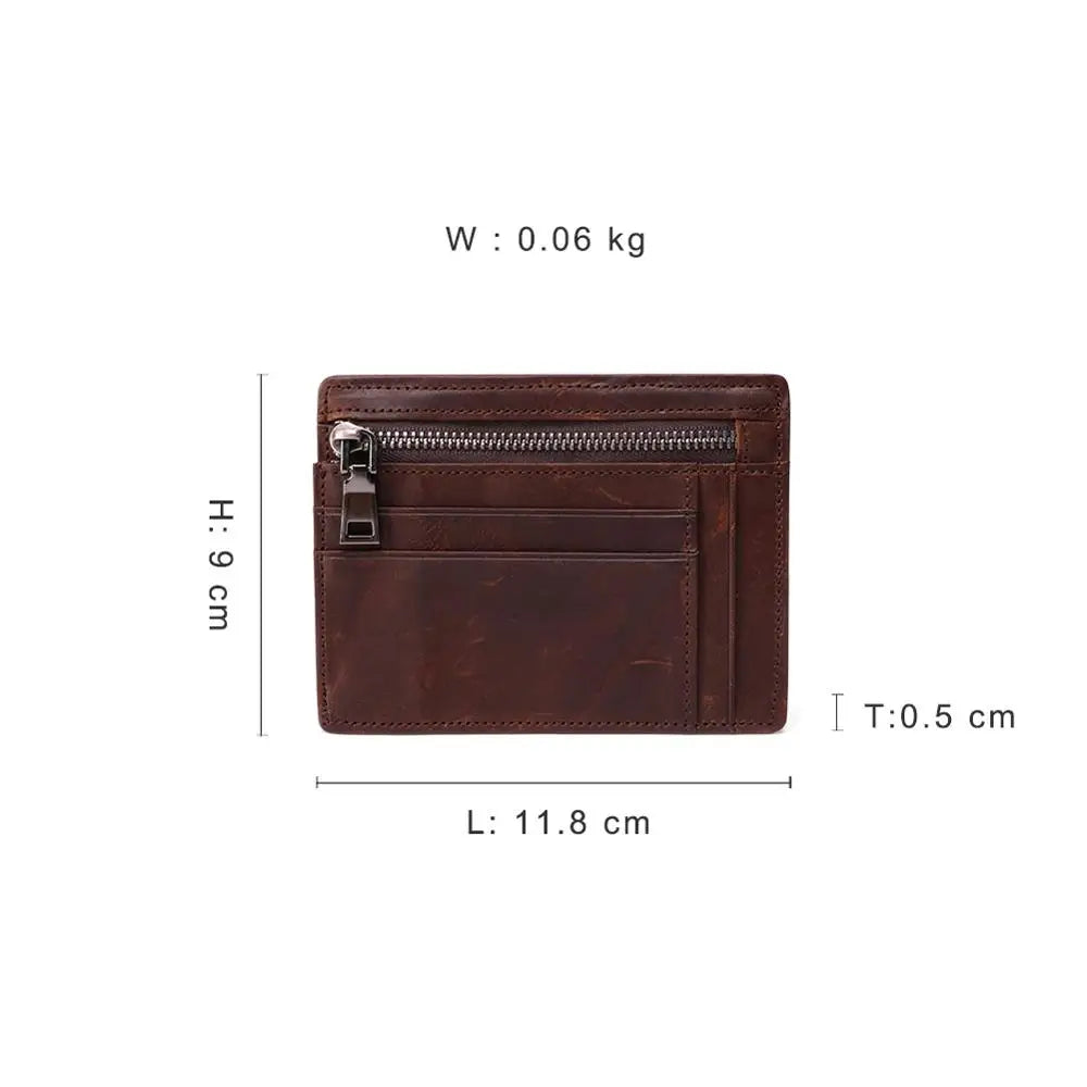 Genuine Leather Slim Card Holder - Men Wallet