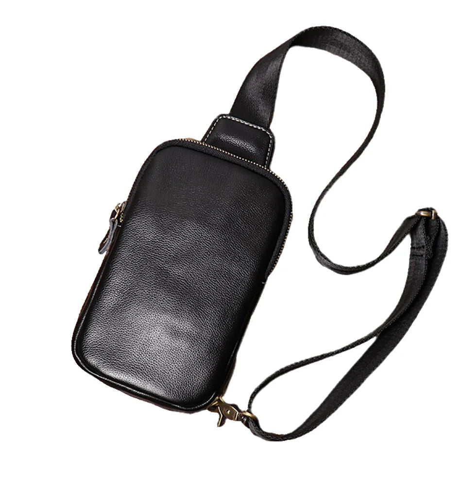 black genuine leather cross body bag