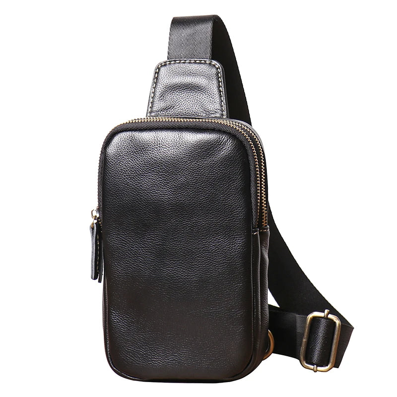 black genuine leather cross body bag