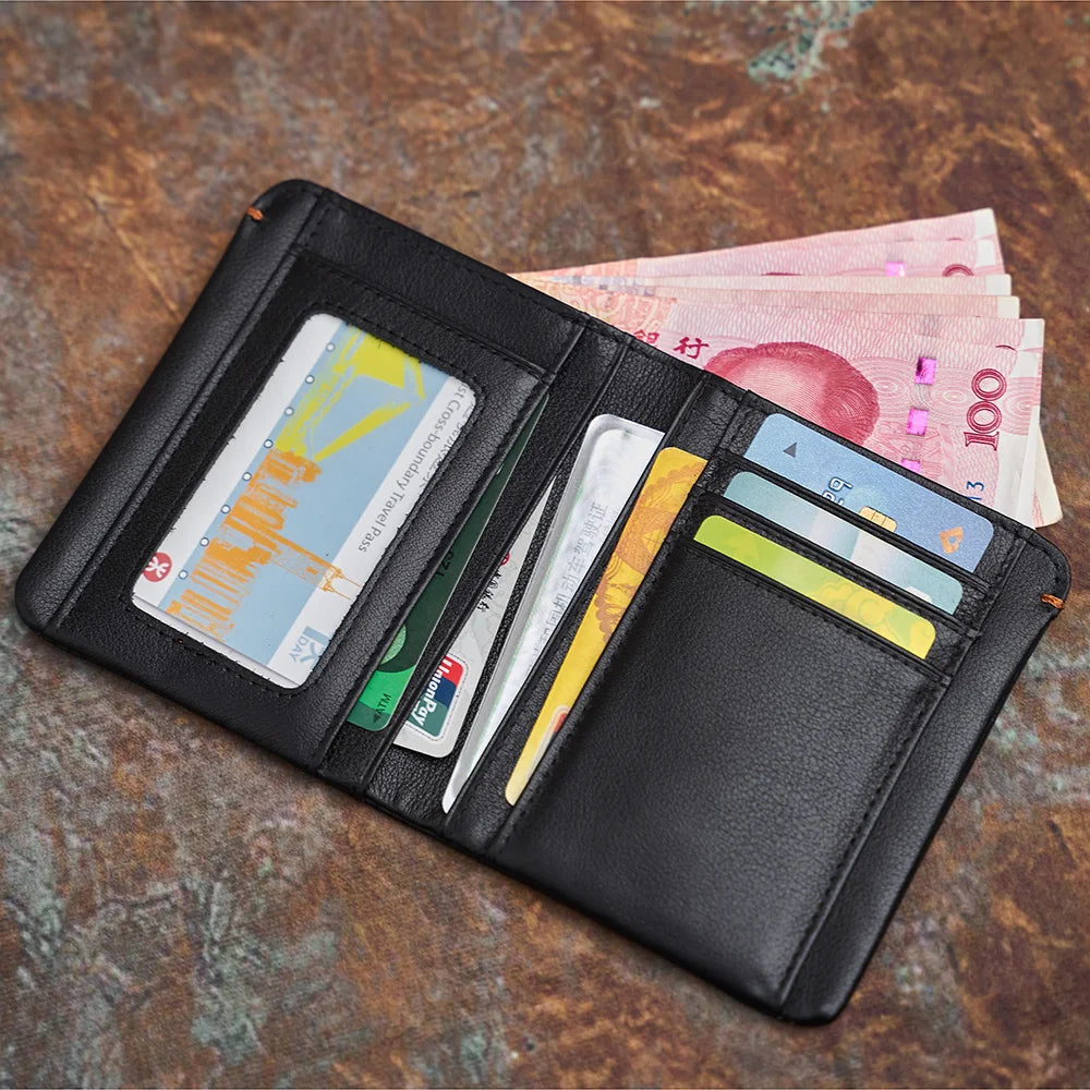 black genuine leather mens wallet