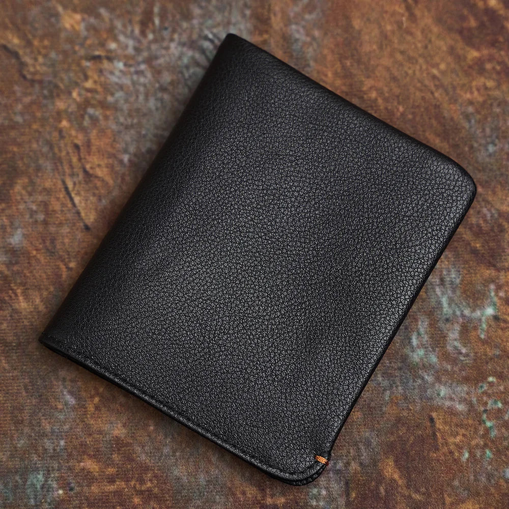 black genuine leather mens wallet