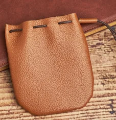 brown retro genuine leather coin purse